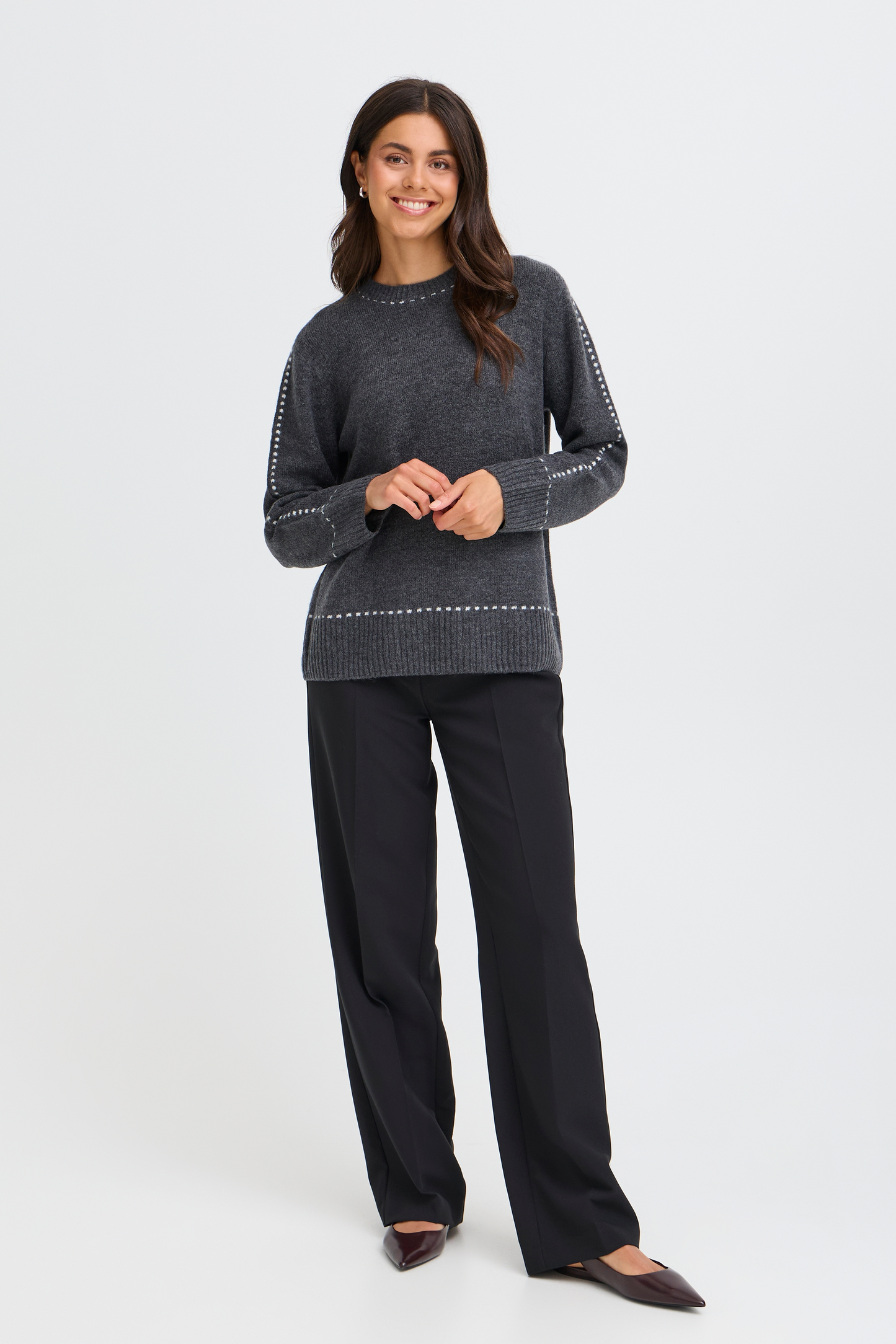 FR - Elise PU1 Jumper - Grey Pinstripe