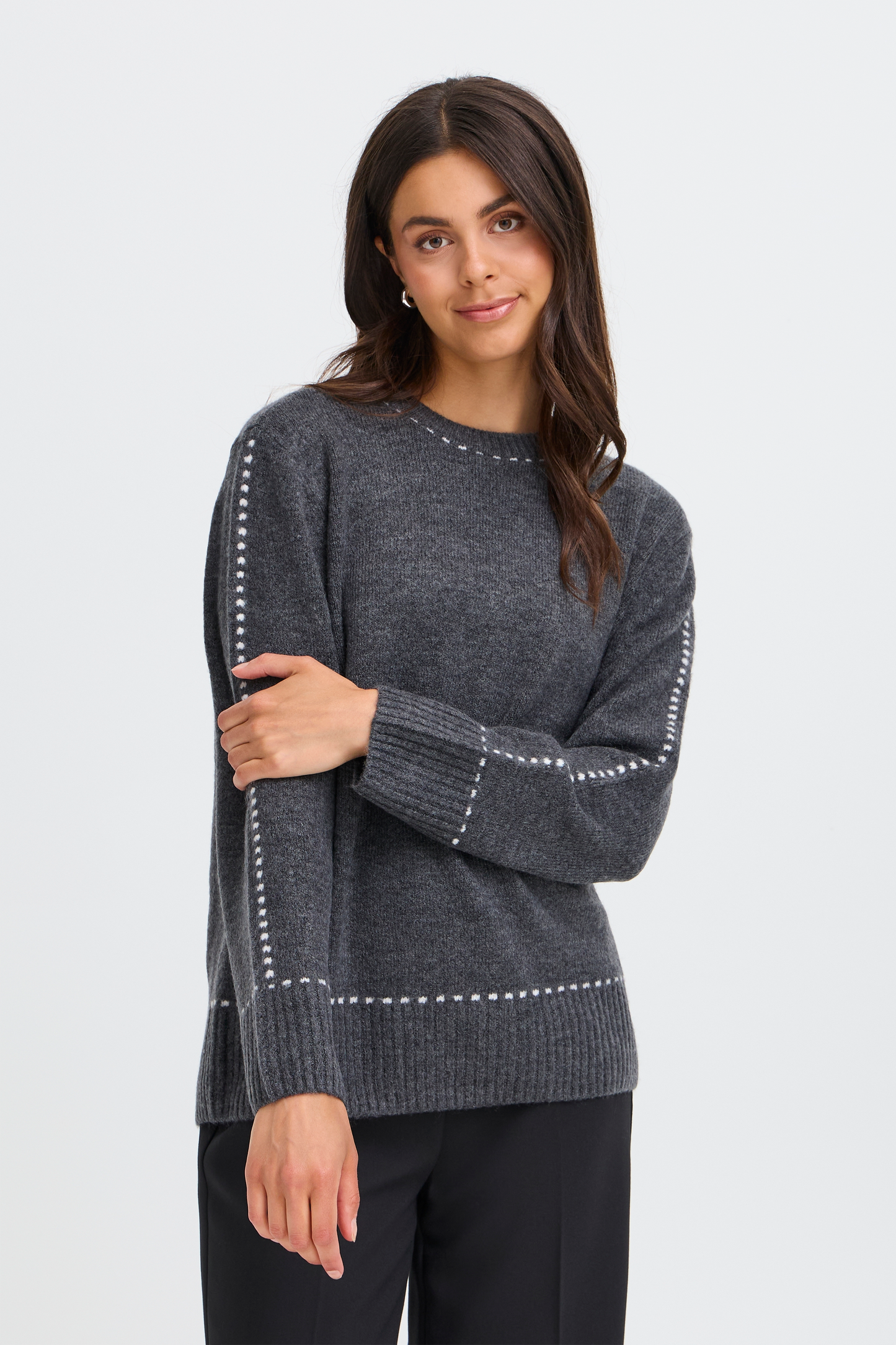 FR - Elise PU1 Jumper - Grey Pinstripe