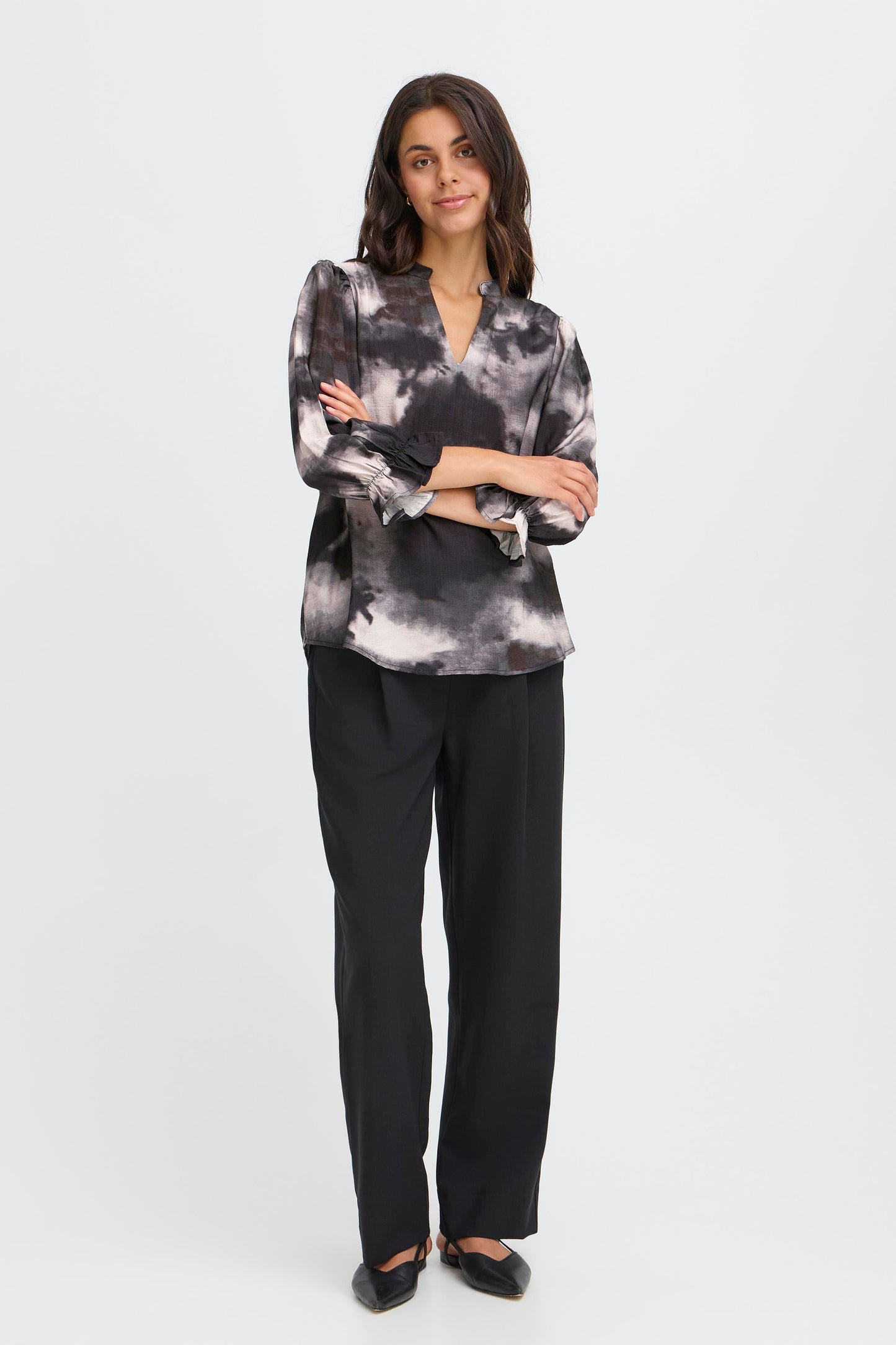 FR - Lainey BL1 Blouse - Pumicestone Ghost
