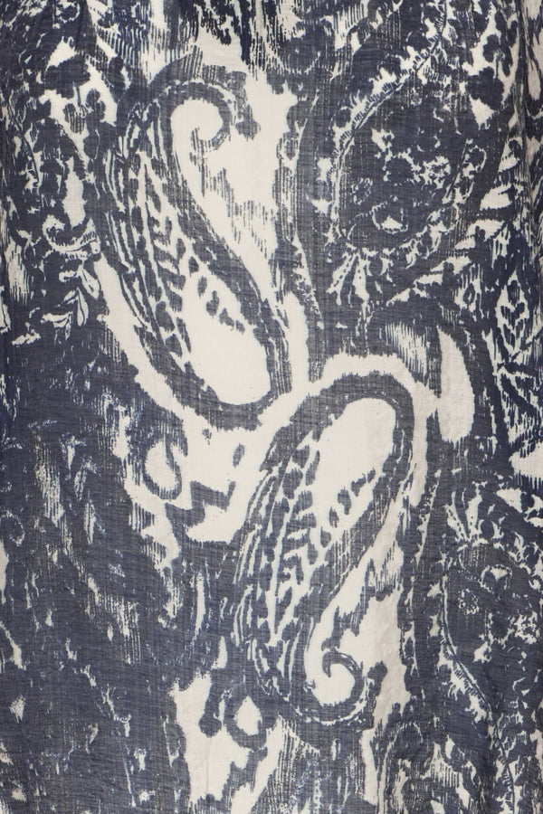 FR - Illi 3 Blouse - Navy & Pumicestone Paisley