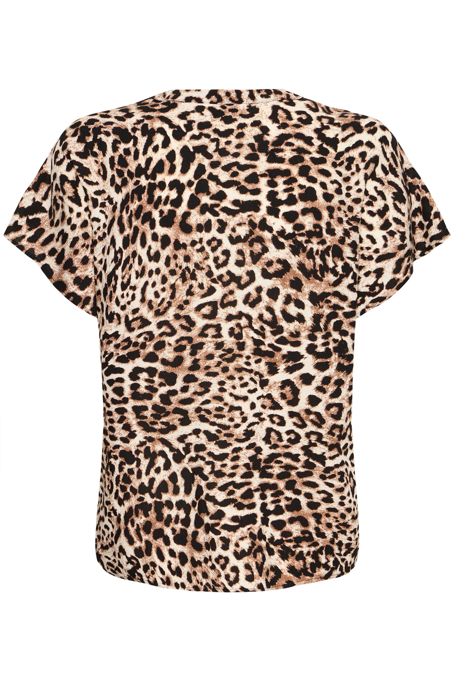 BY - Mmjoella Leopard Print V-Neck Top 2 - Birch Leopard