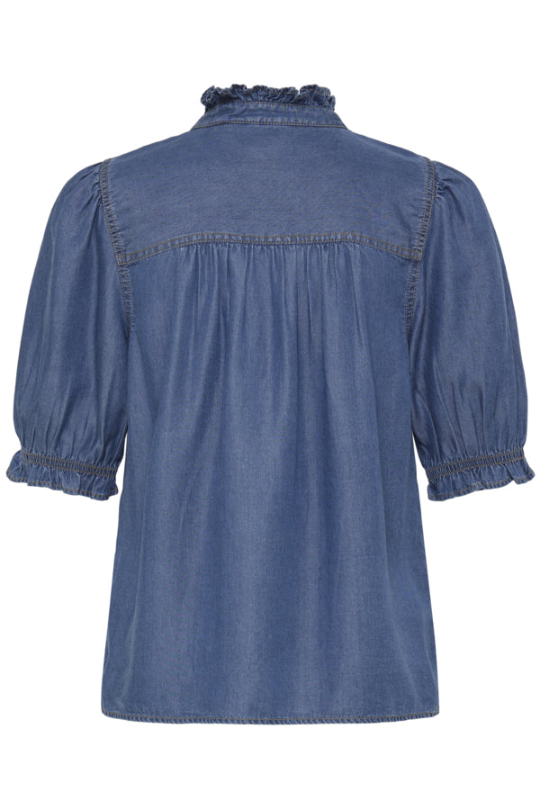 BY - Kosmo Blouse - Mid Blue Denim
