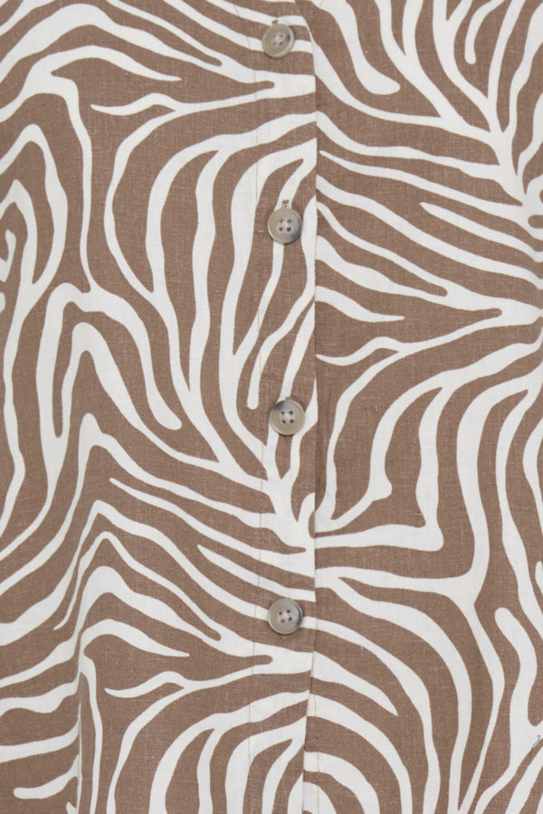 BY - Falakka Cap Sleeve Shirt - Woodsmoke Animal