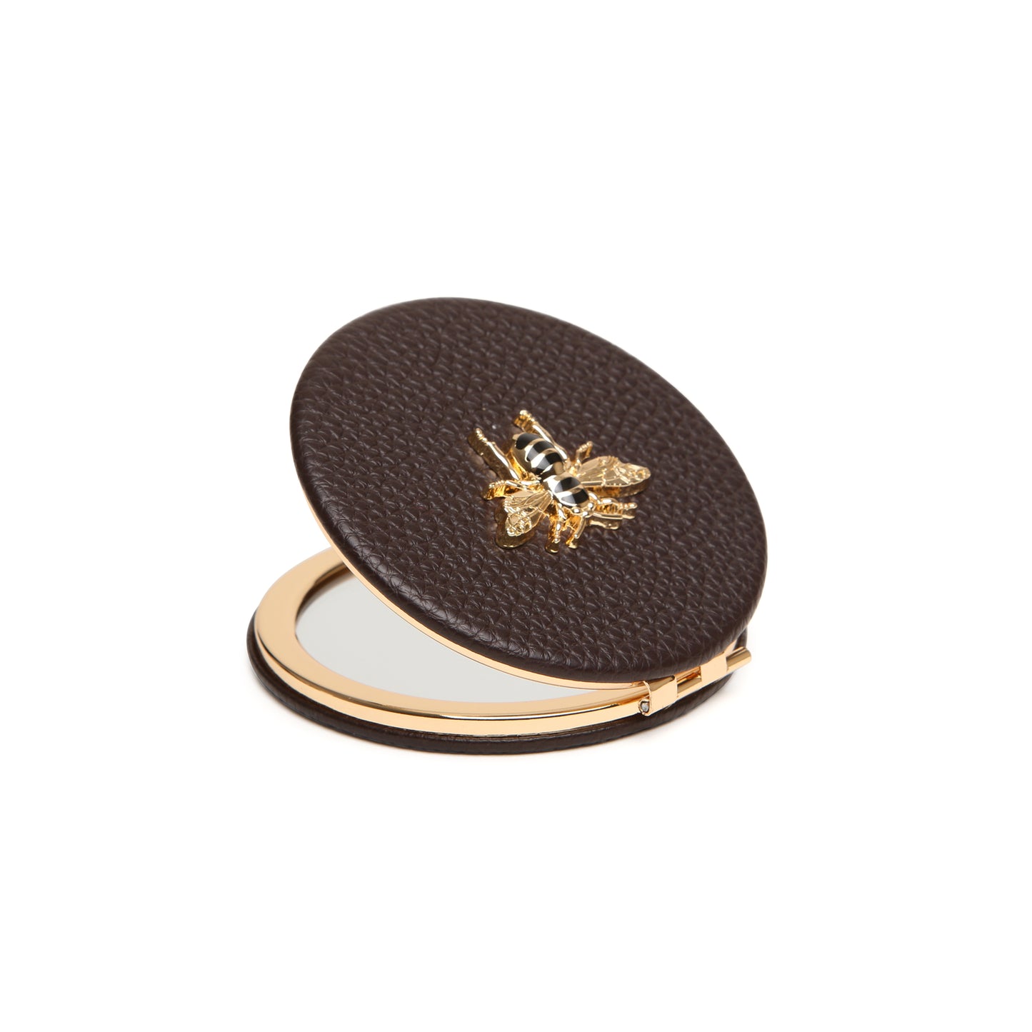 AW - Round Compact Mirror - Chocolate