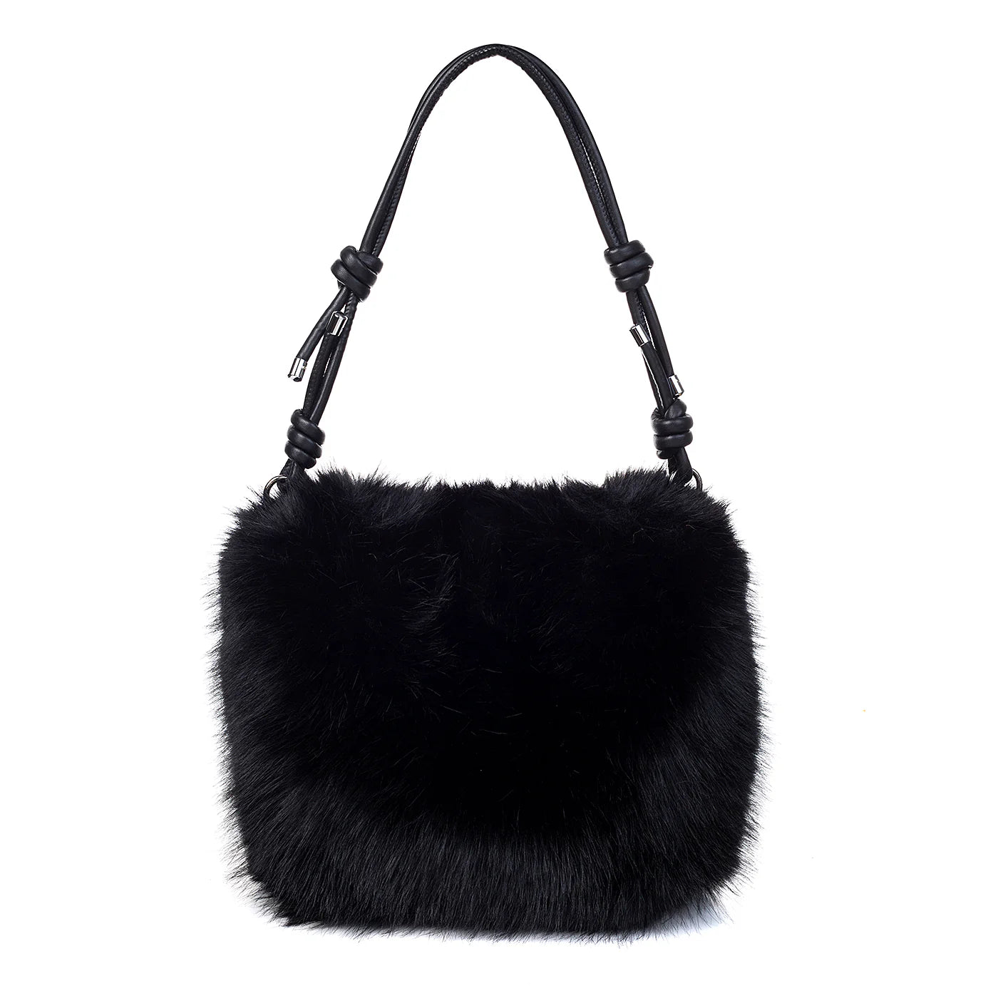 PL - Faux Fur Handbag - Ebony