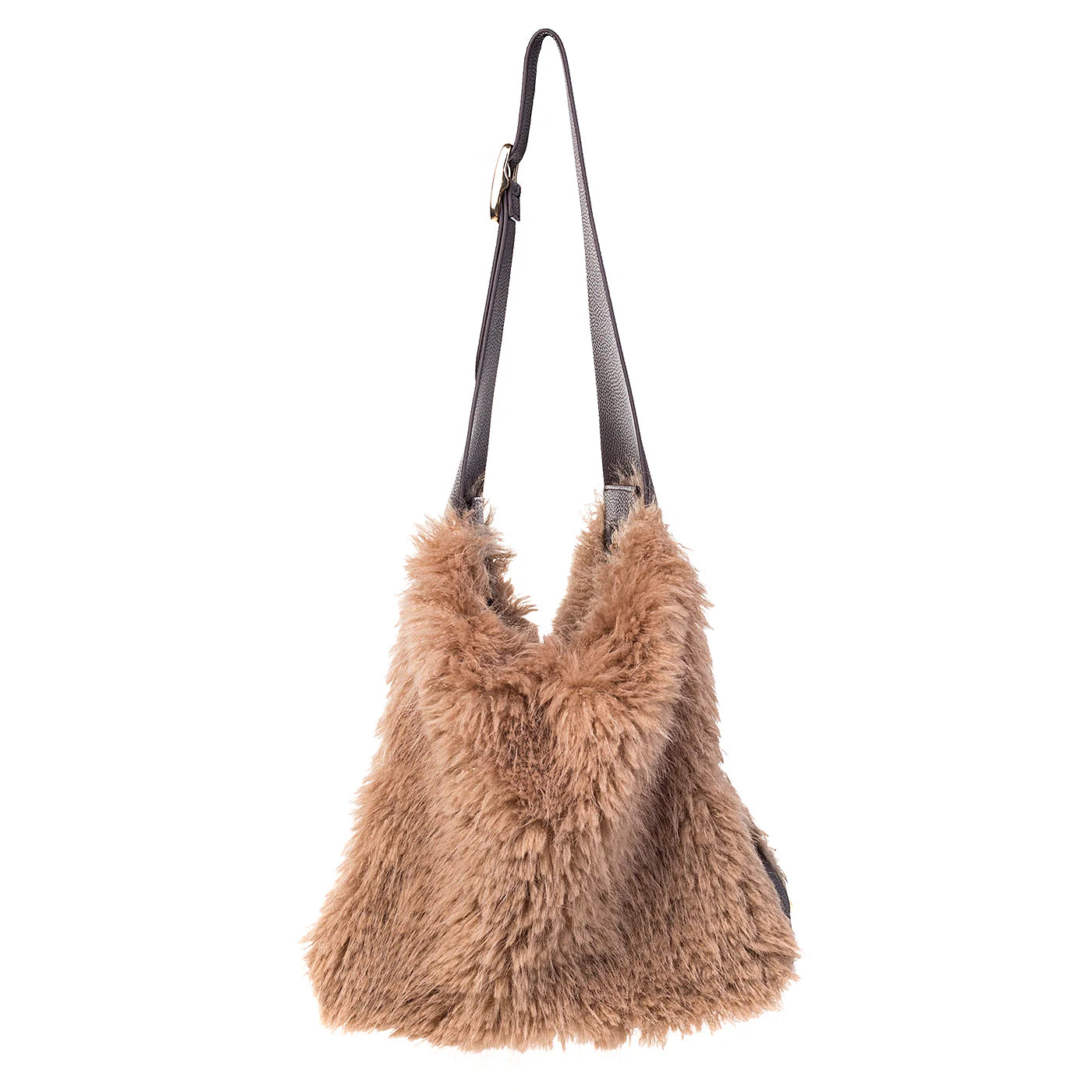 PL - Faux Shirling Slouch Bag - Mocha Mousse