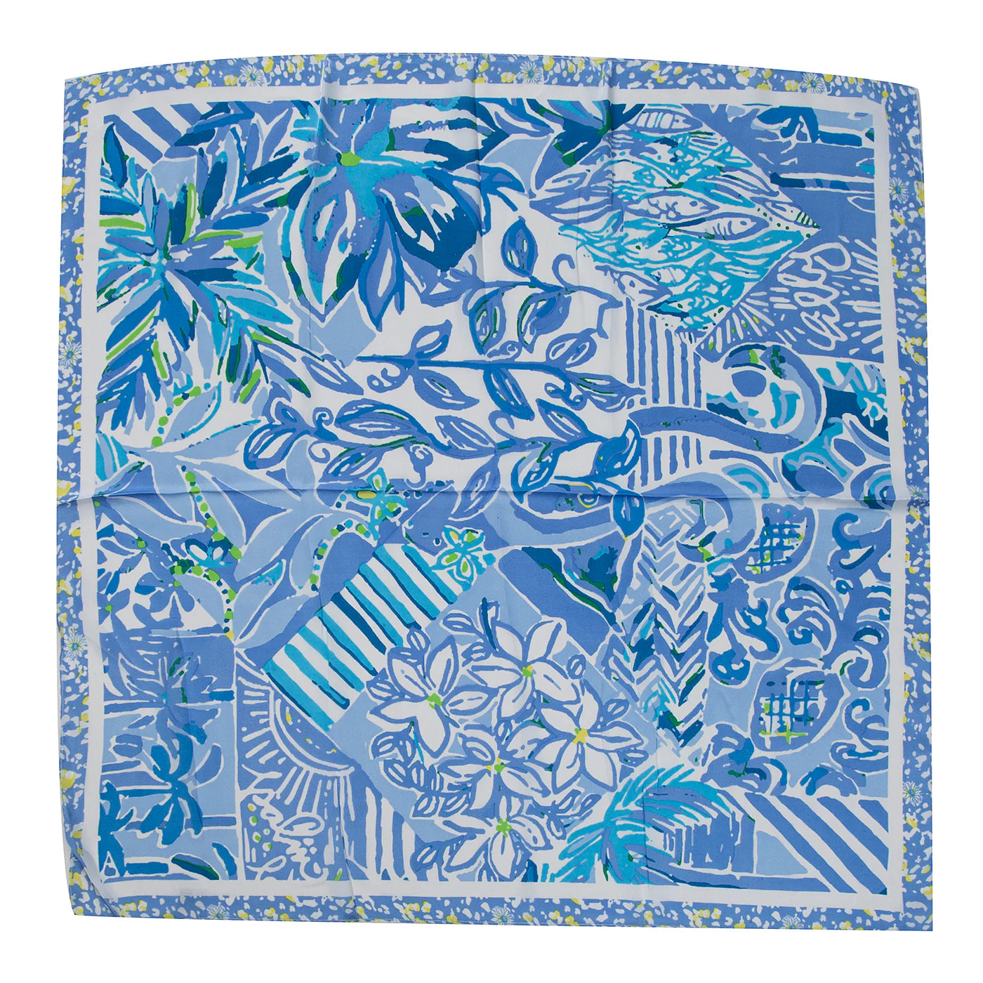 PL - Abstract Square Scarf - Blue