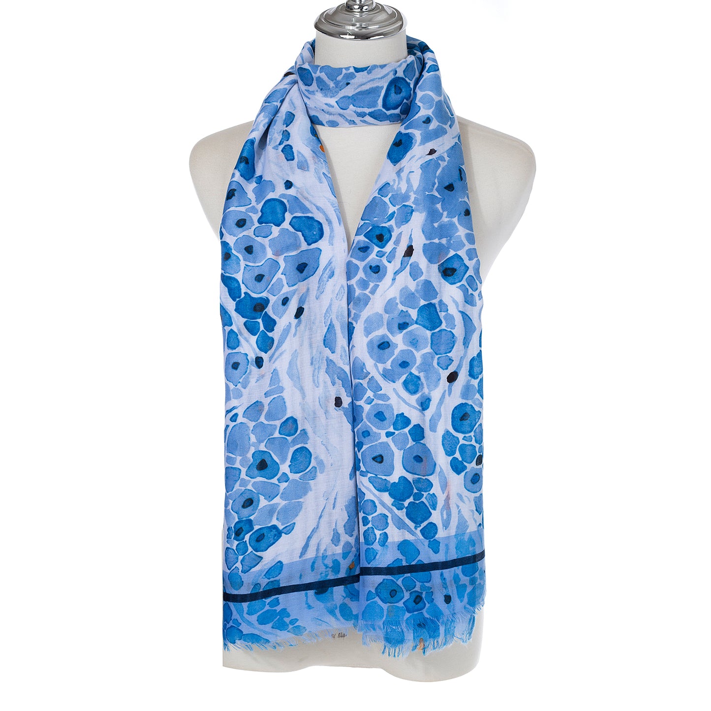 PL - Animal Print Scarf - Blue