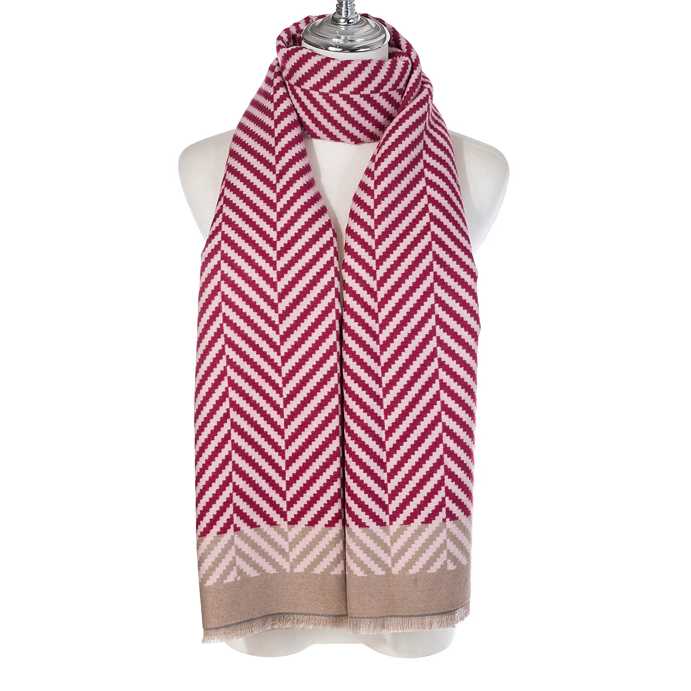PL - Chevron Scarf - Cherry