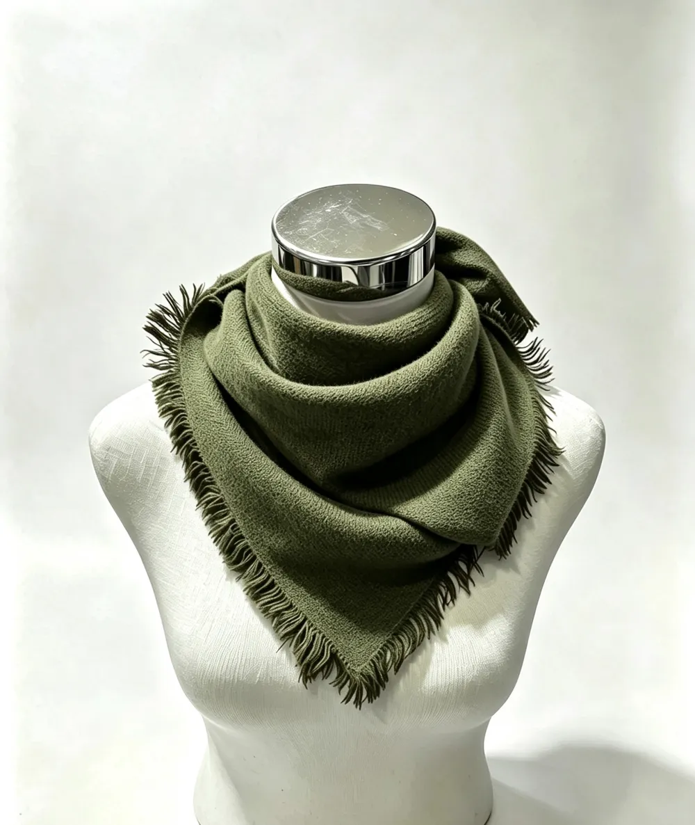 Plain Wool Blend Square Scarf