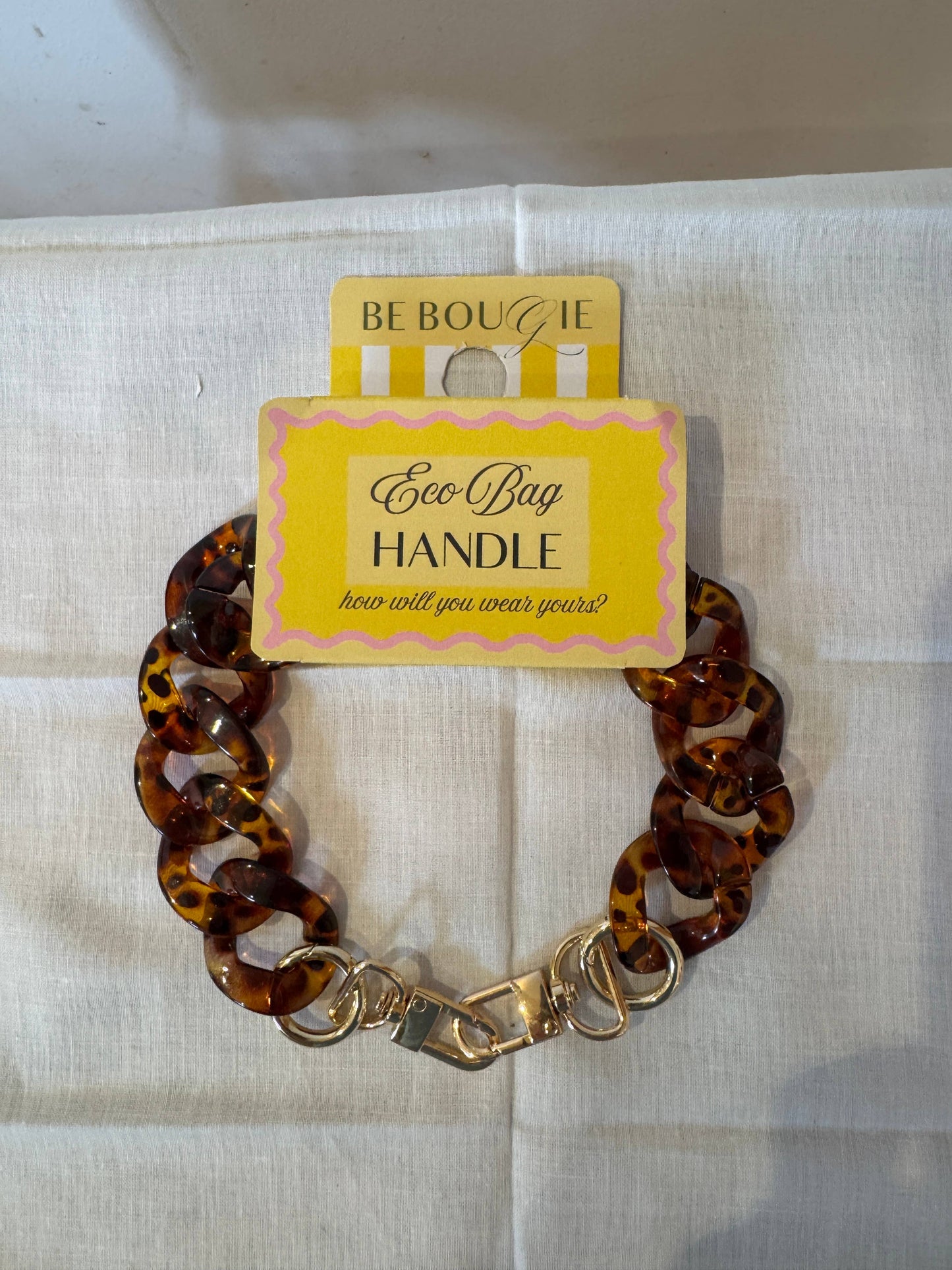 Tortoiseshell Acrylic Handle for your Eco Tote Bag