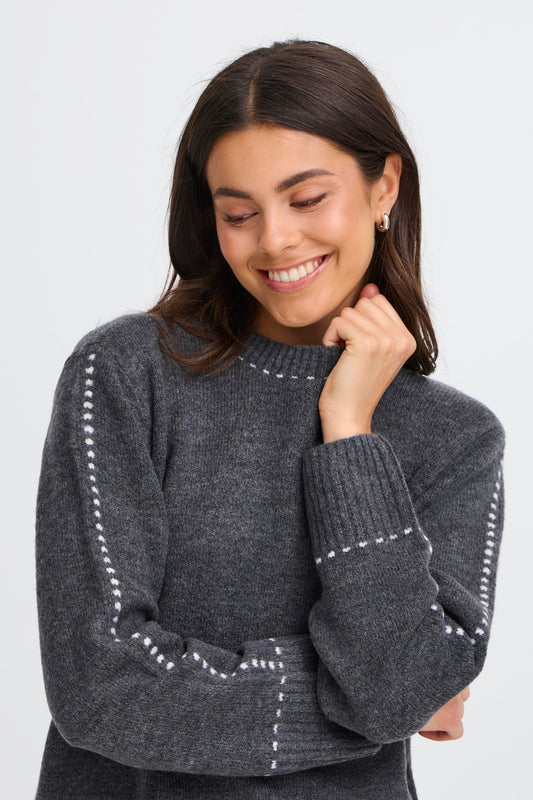 FR - Elise PU1 Jumper - Grey Pinstripe
