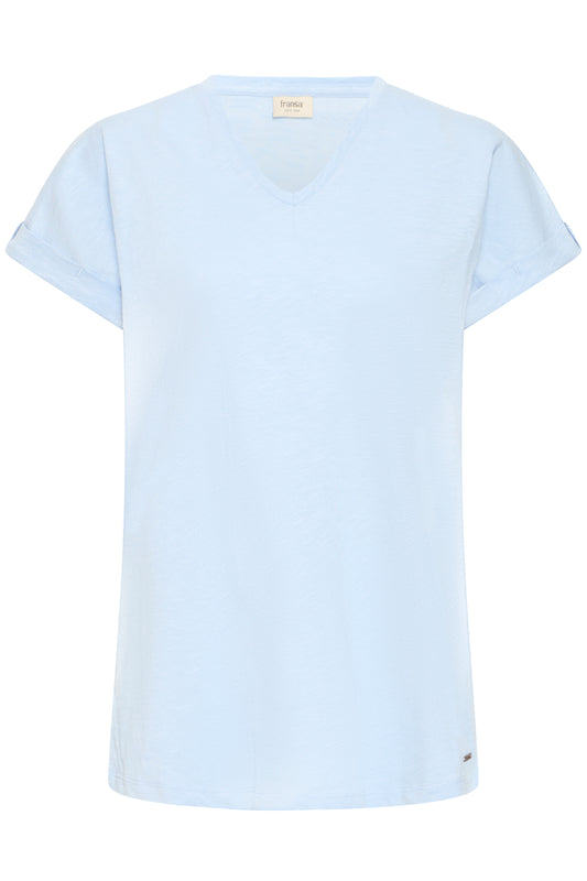 FR - Dalia V-neck Tee 2 T-Shirt - Cashmere Blue