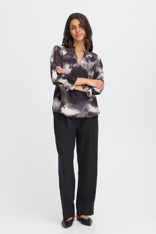 FR -  Lainey BL1 Blouse - Pumicestone Ghost