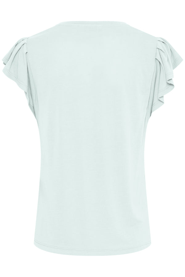 BY - Perl Ruffle Sleeve T-Shirt - Blue Haze