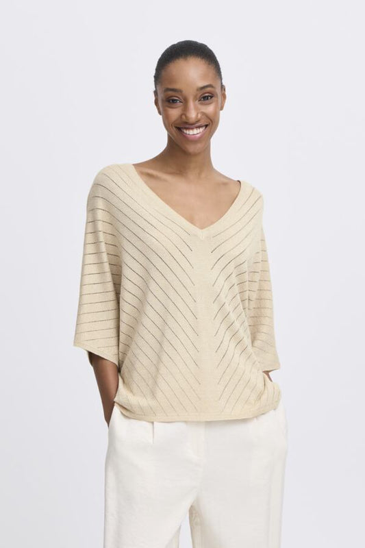 BY - Mobbe V-Neck Jumper - Frosted Almond