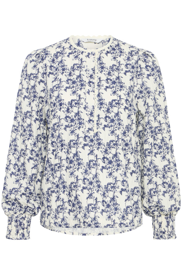 BY -  Jesse AOP Blouse - Blue/White