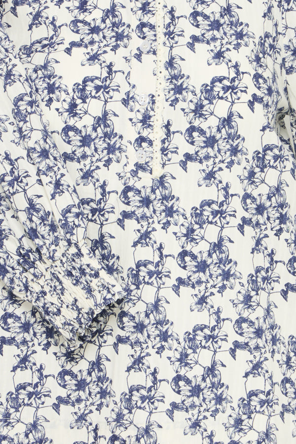 BY -  Jesse AOP Blouse - Blue/White