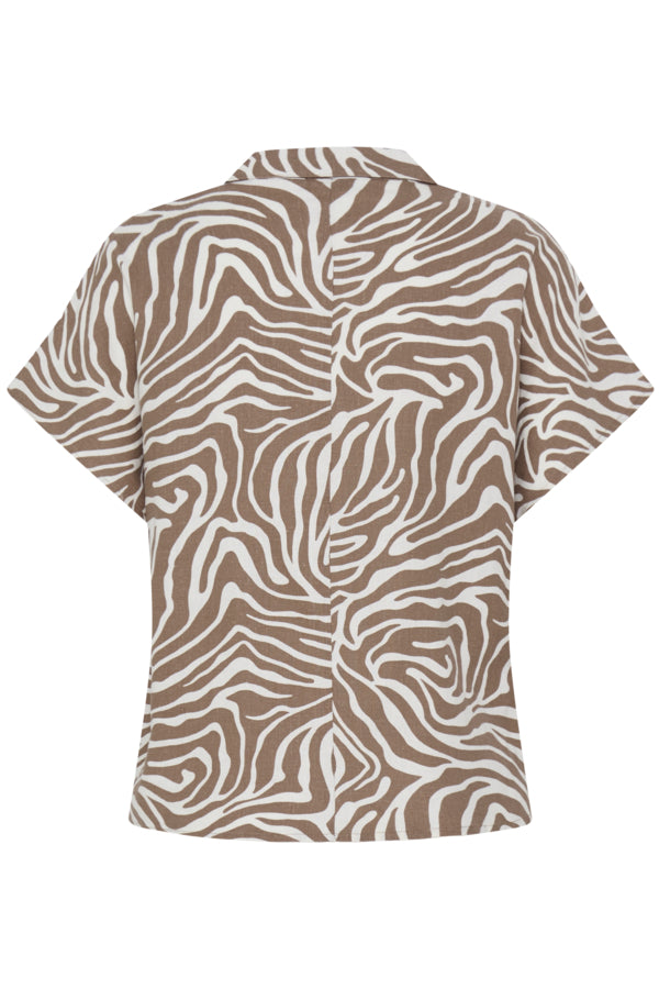 BY -  Falakka Cap Sleeve Shirt - Woodsmoke Animal