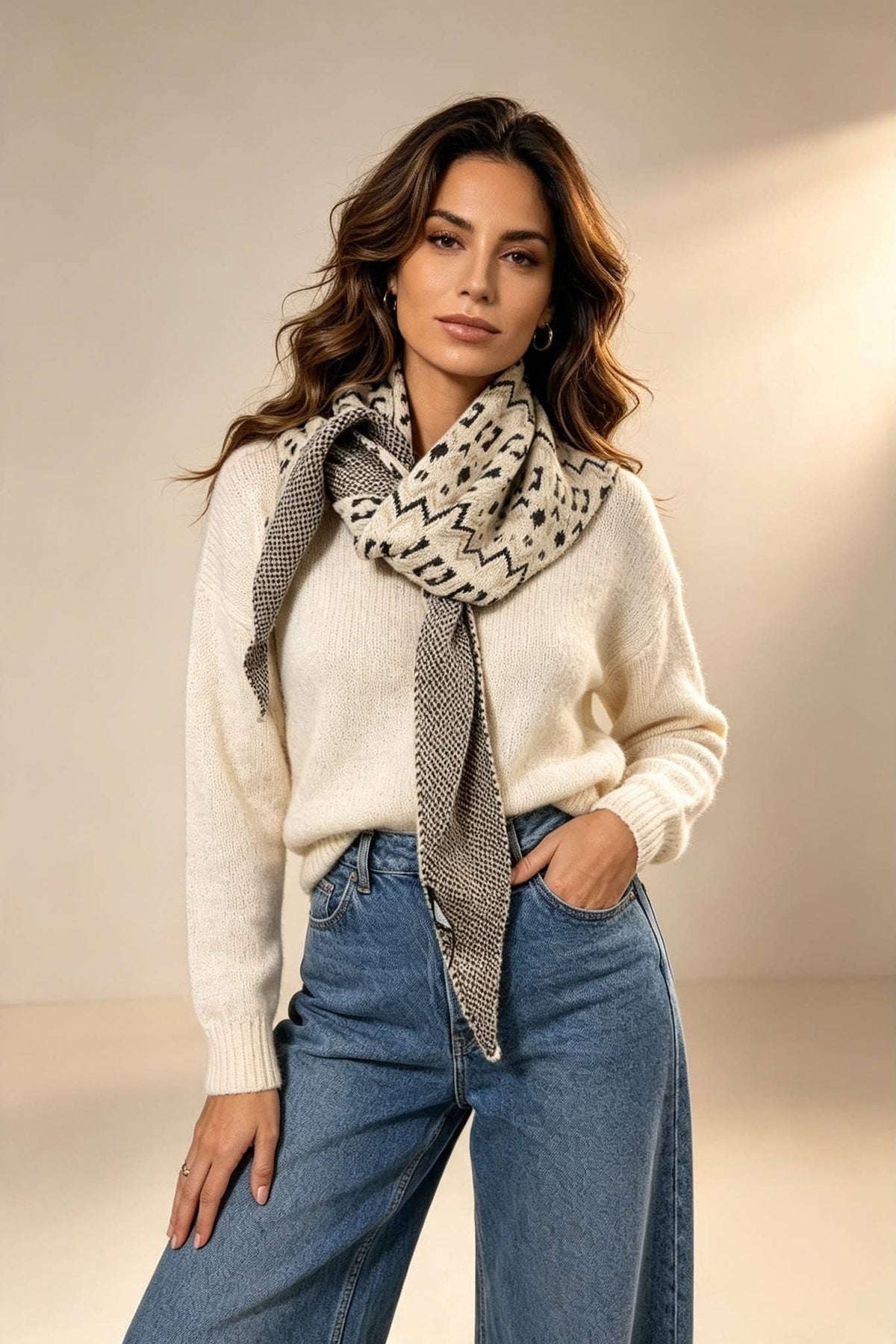 Aztec Knitted Scarf
