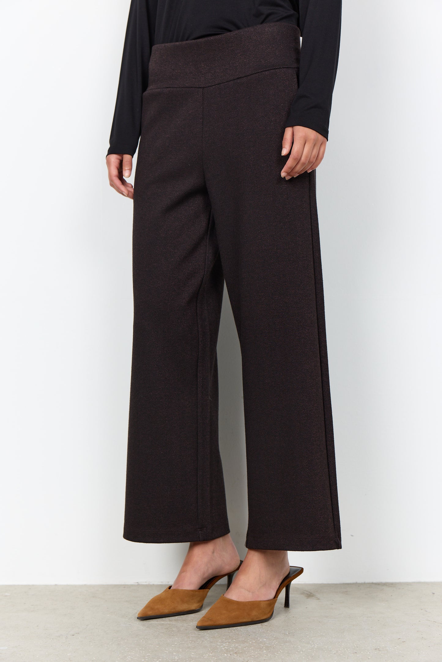 Soya Concept Hebe Wide Leg Trousers - Chocolate Brown