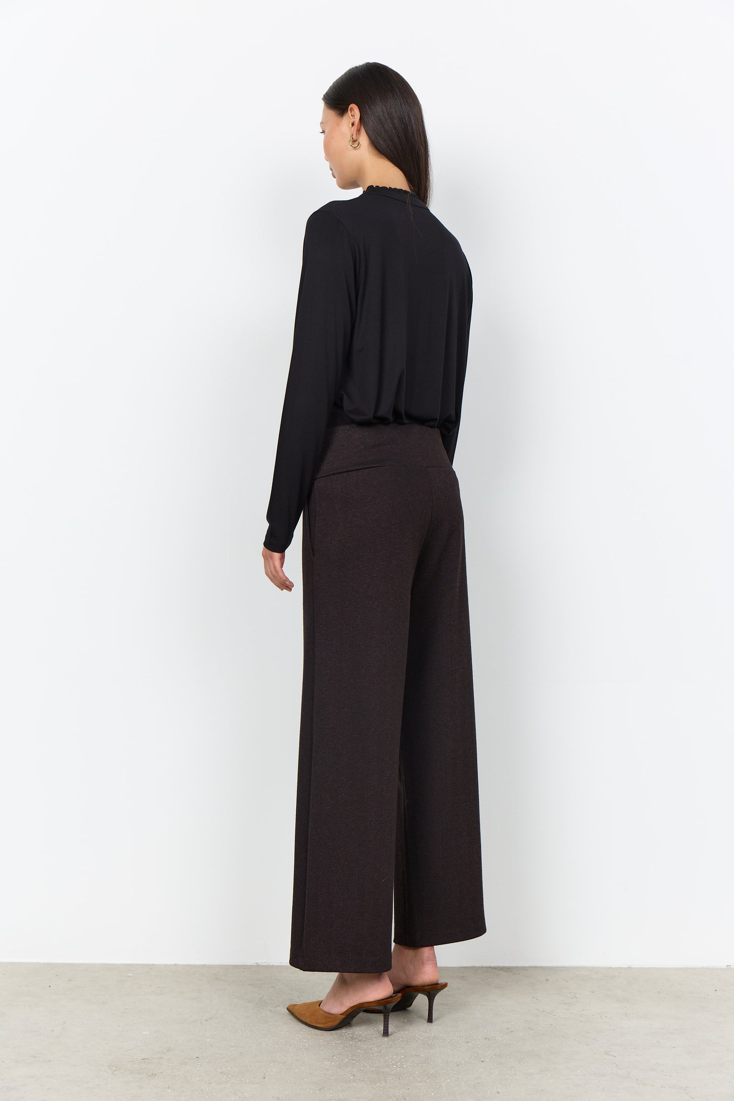 Soya Concept Hebe Wide Leg Trousers - Chocolate Brown