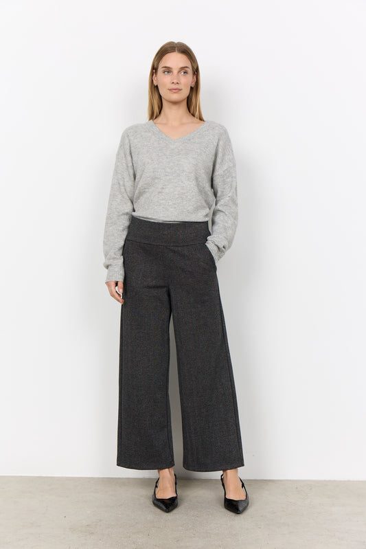 Soya Concept Hebe Wide Leg Trousers - Black/Grey
