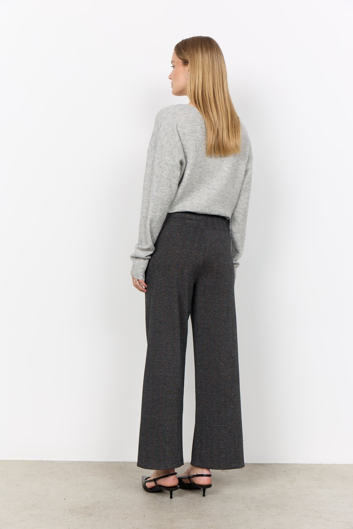 Soya Concept Hebe Wide Leg Trousers - Black/Grey