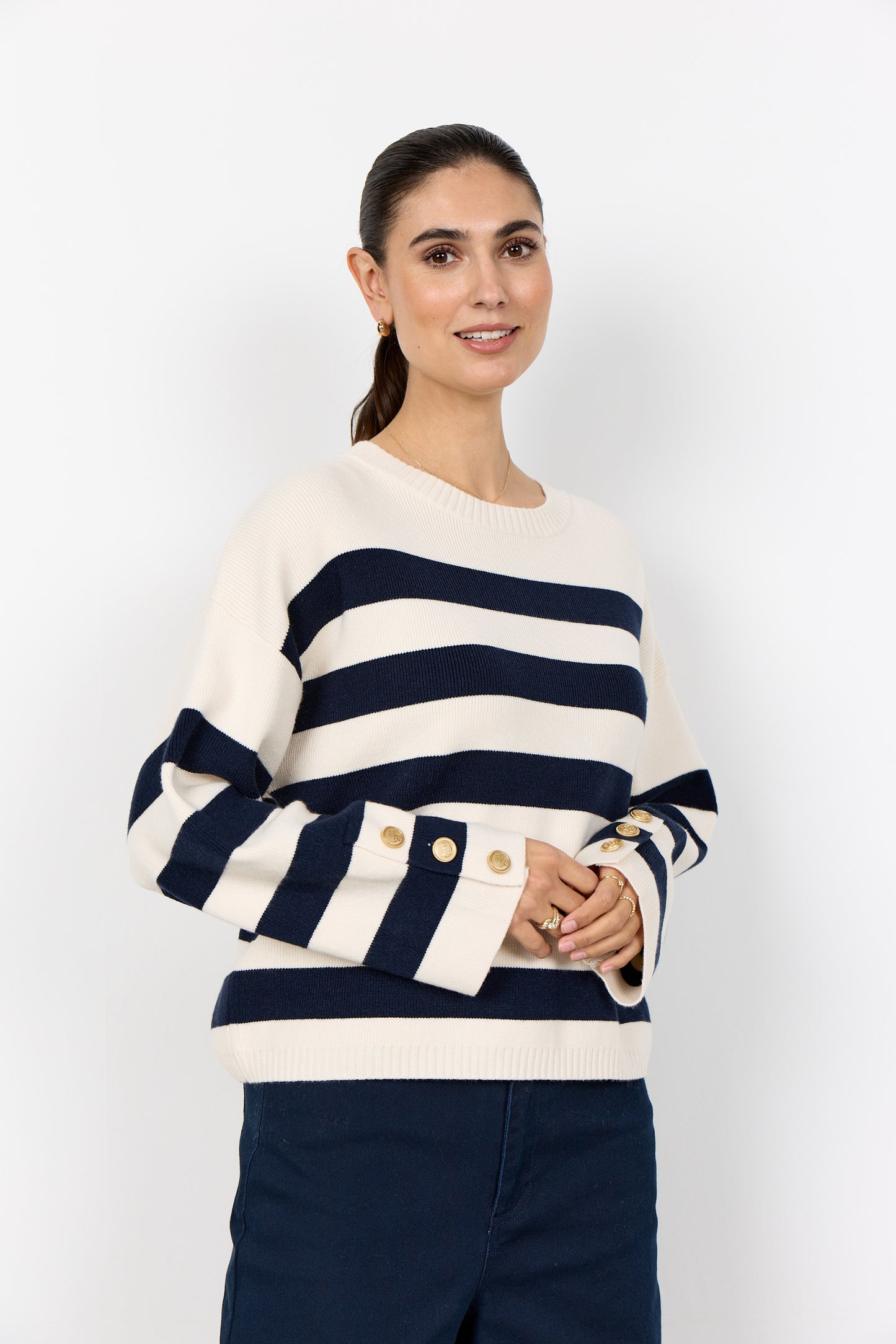 SC - Kanita Stripe 36 Jumper - Navy Combi