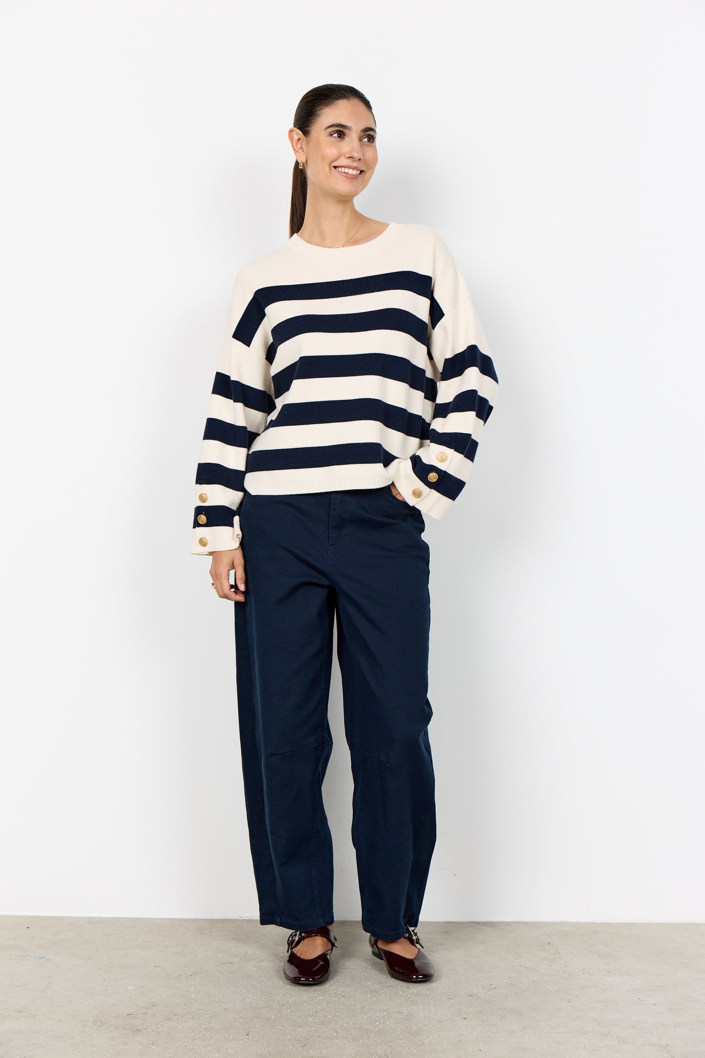 SC - Kanita Stripe 36 Jumper - Navy Combi