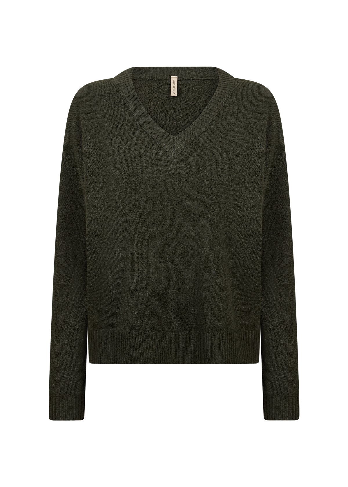 Soya Concept Orlean V-Neck Jumper - Forest Night (Green)