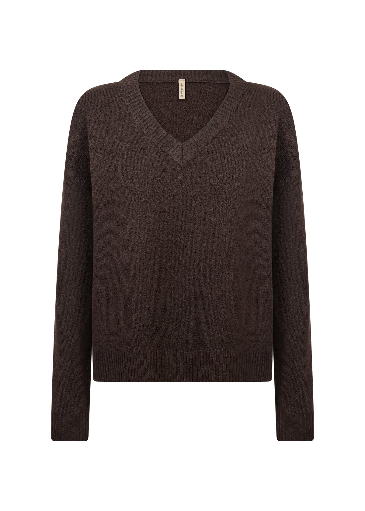 Soya Concept Orlean V-Neck Jumper - Chocolate Brown