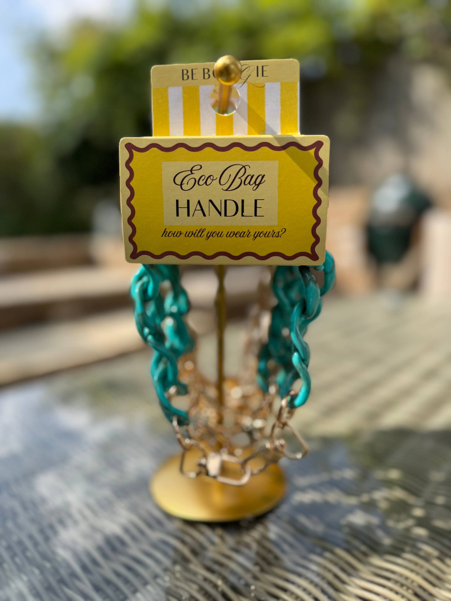 Turquoise Acrylic Handle for your Be Bougie Eco Tote Bag