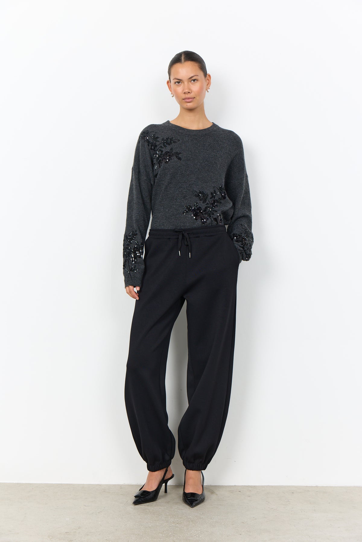 Soya Concept Orlean 17 Sequined Jumper - Grey
