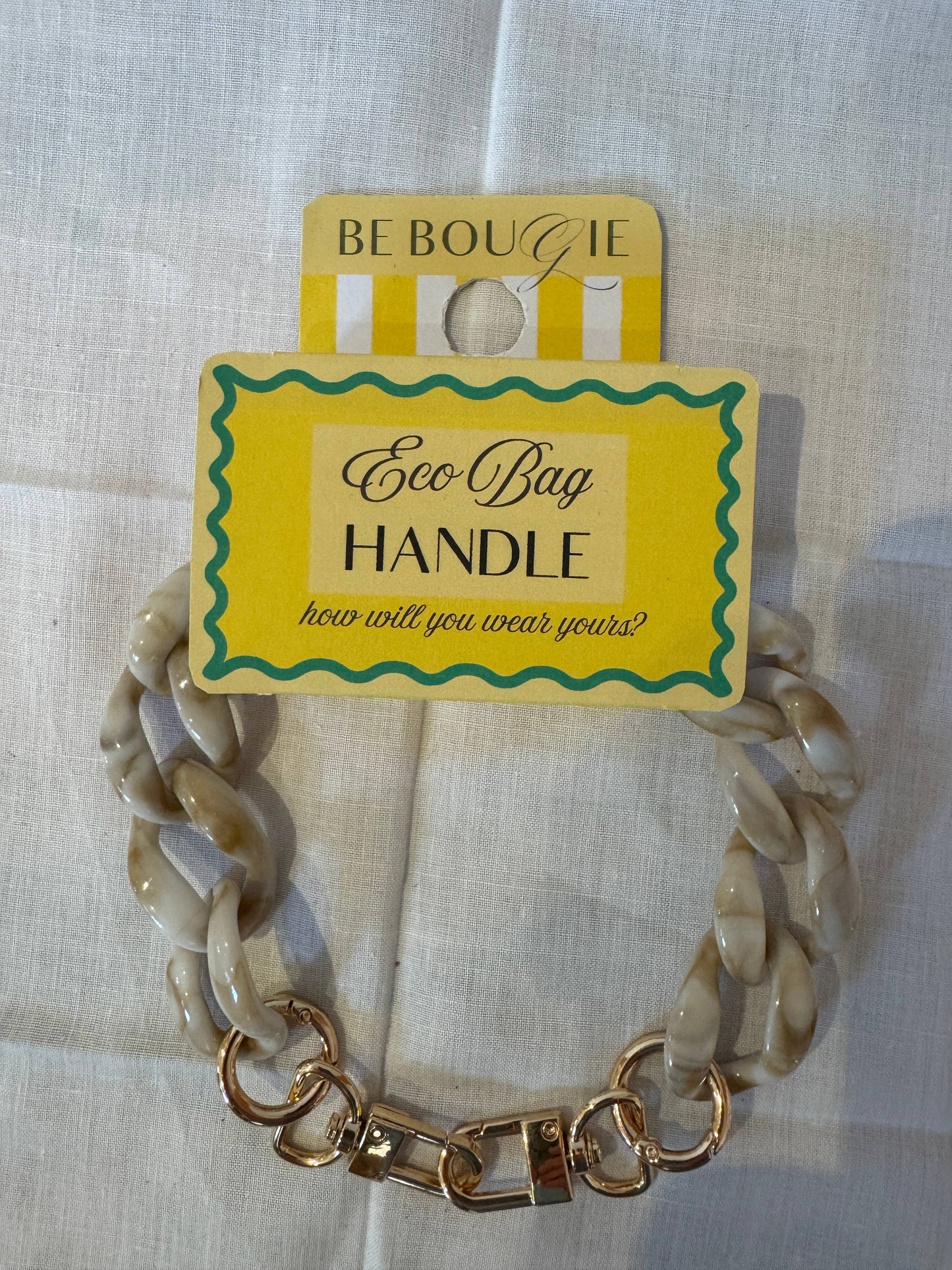 Beige Acrylic Handle for your Be Bougie Eco Tote Bag