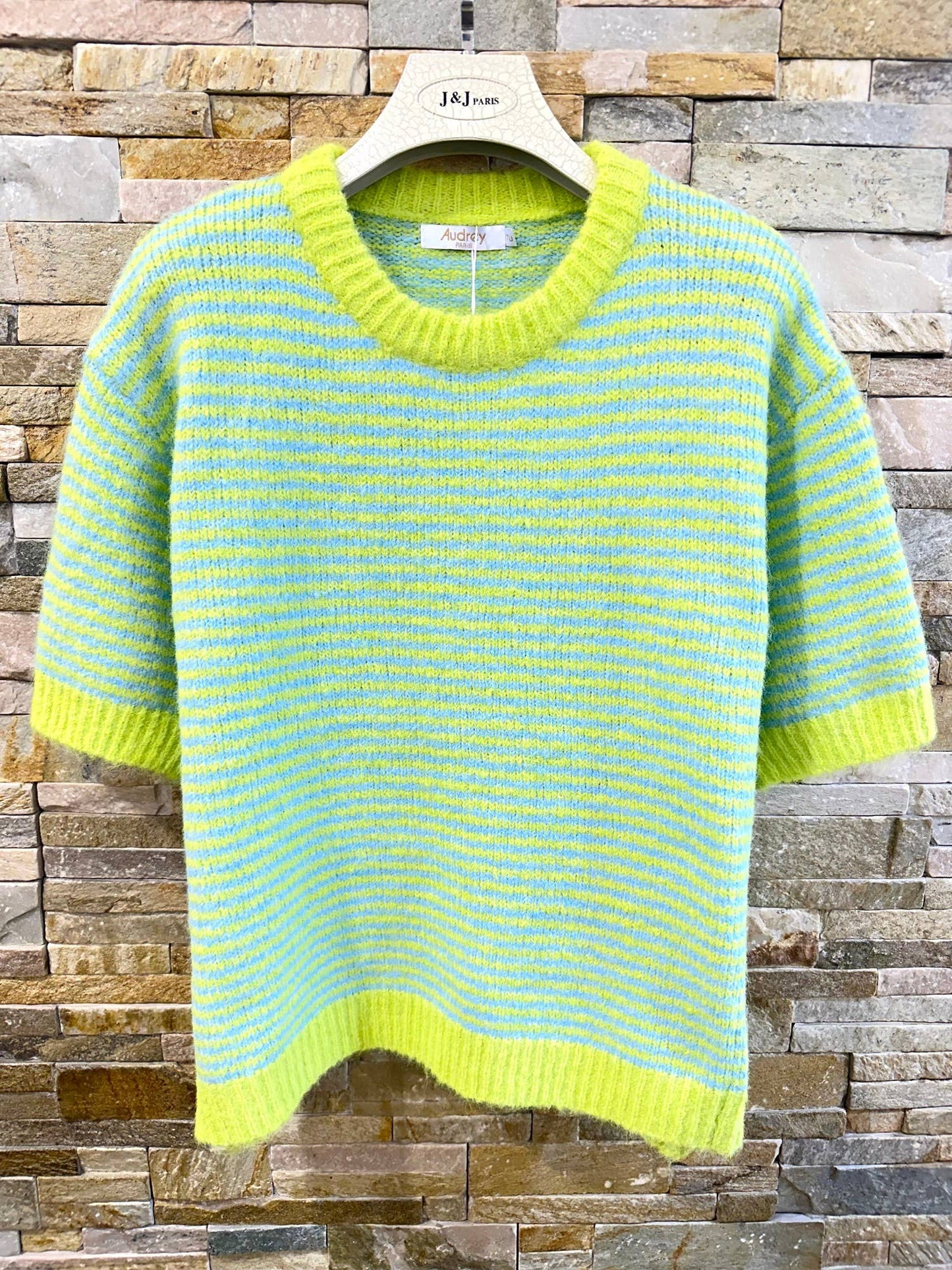 Striped Short-Sleeve Jumper - Green