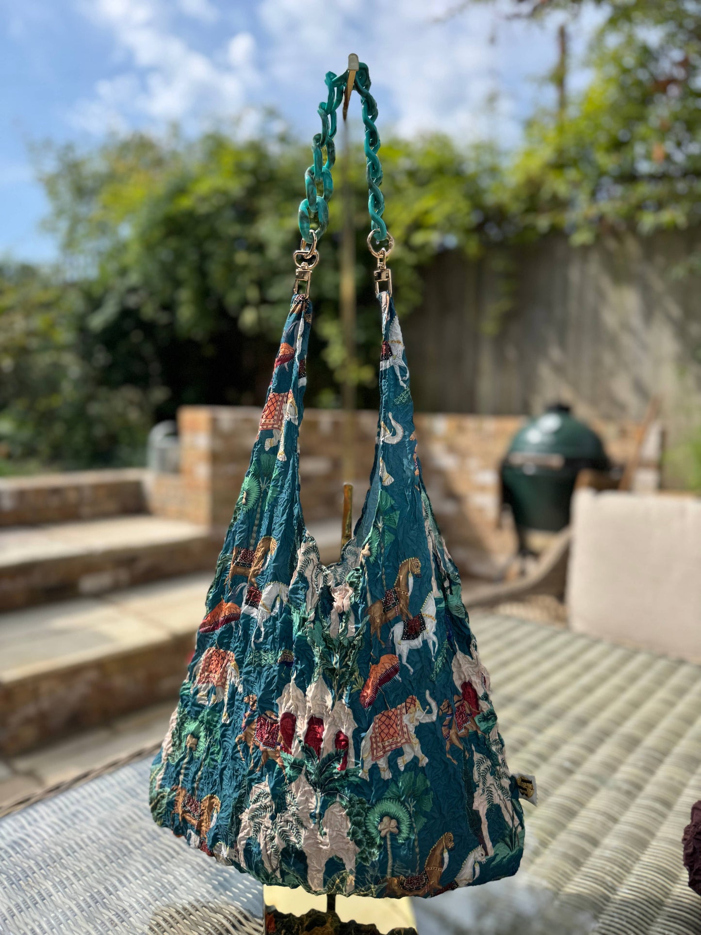 Turquoise Acrylic Handle for your Be Bougie Eco Tote Bag