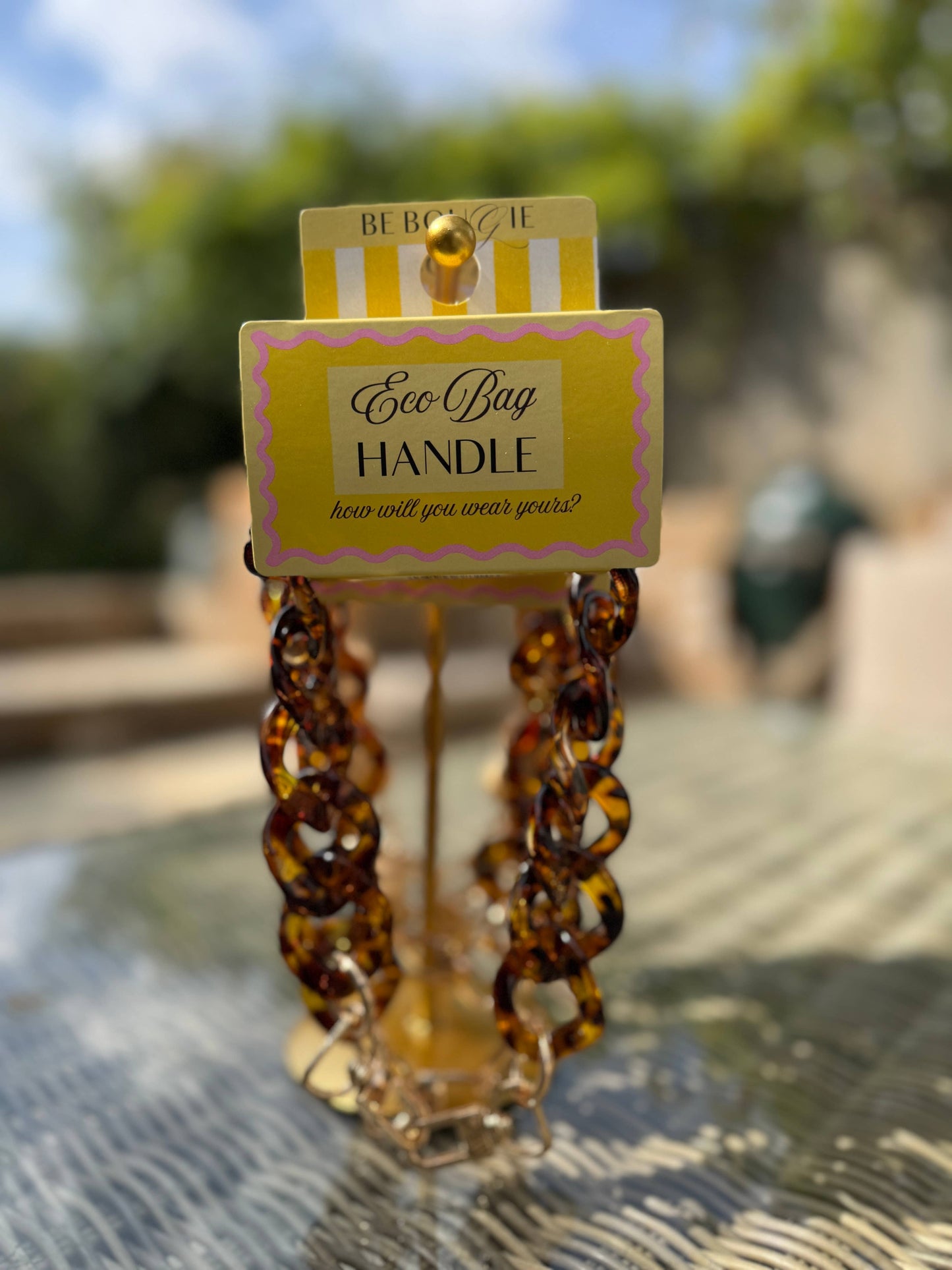 Tortoiseshell Acrylic Handle for your Eco Tote Bag