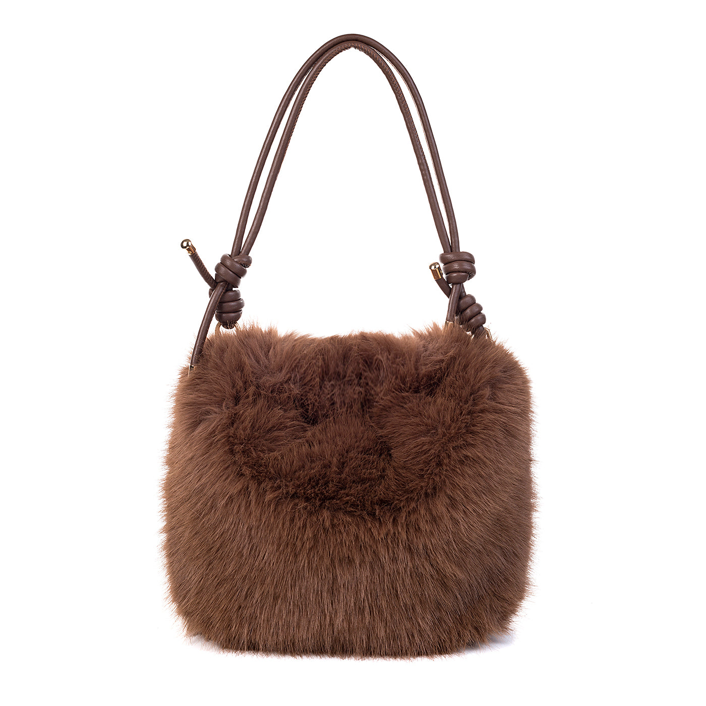 PL - Faux Fur Handbag- Mocha Mousse