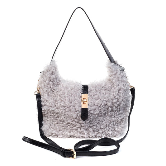 PL - Small Faux Shirling Bag - Pebble