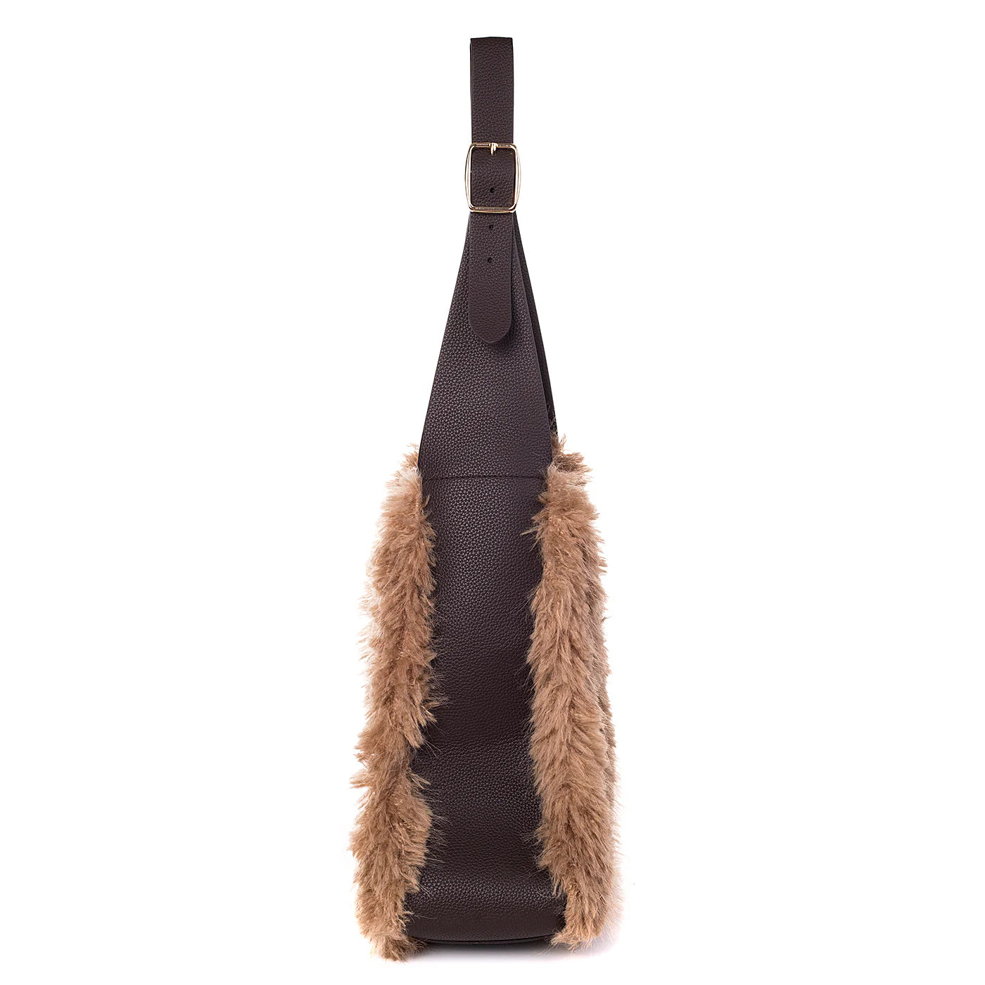 PL - Faux Shirling Slouch Bag - Mocha Mousse