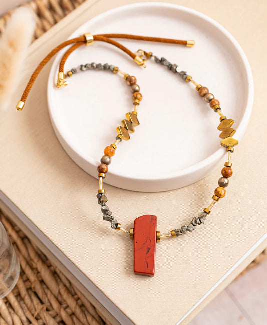Necklace - Red Jasper, Maifan & Nugget