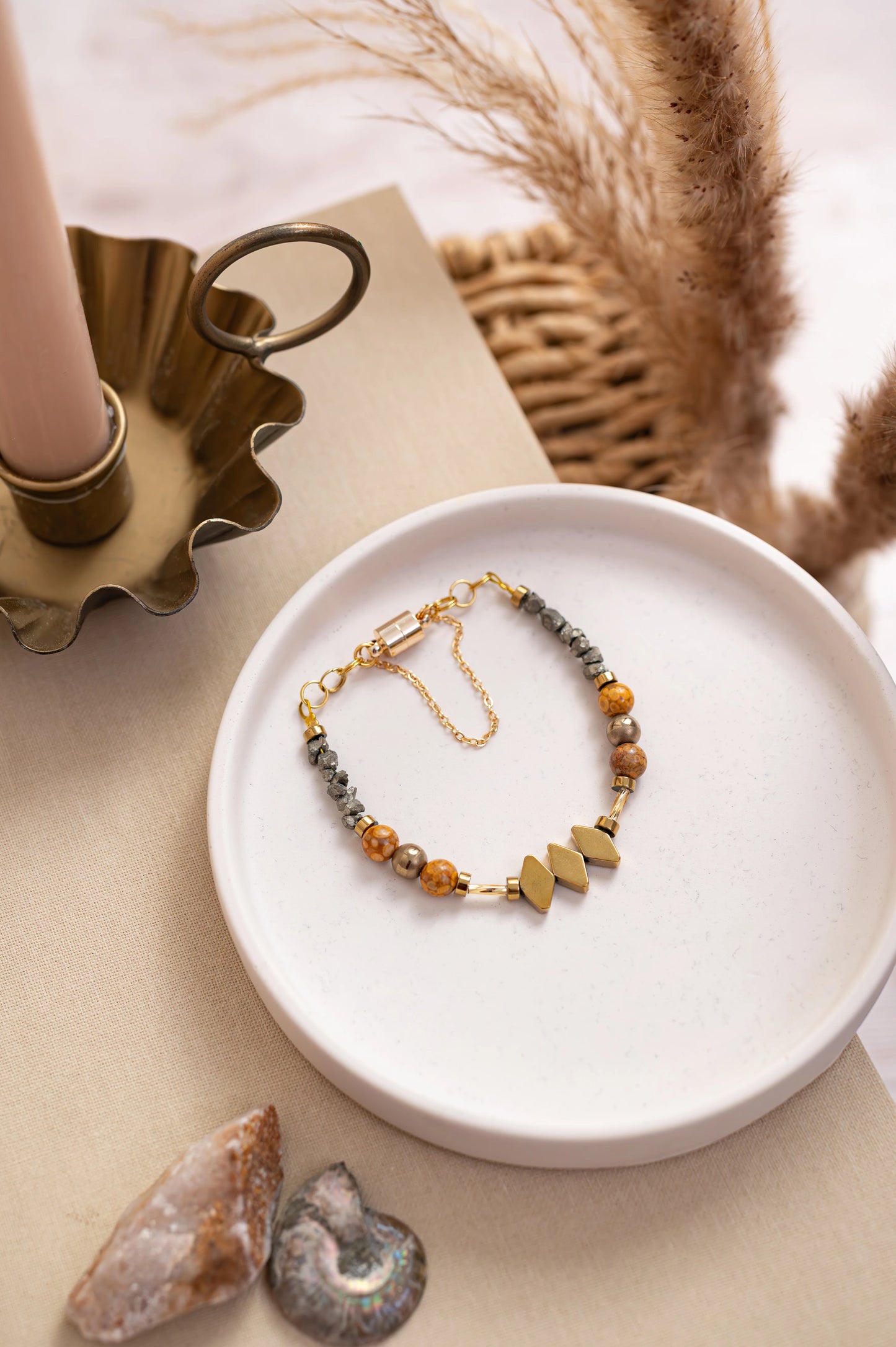 Bracelet - Red Jasper, Maifan & Nugget