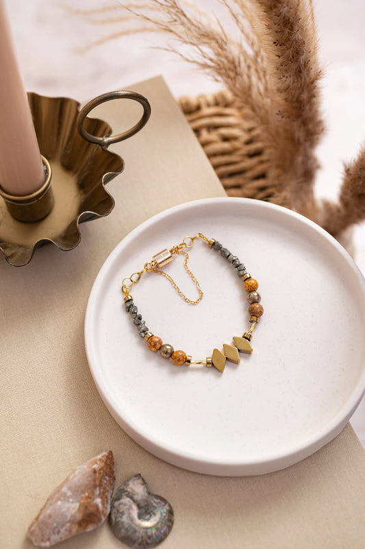 Bracelet - Red Jasper, Maifan & Nugget