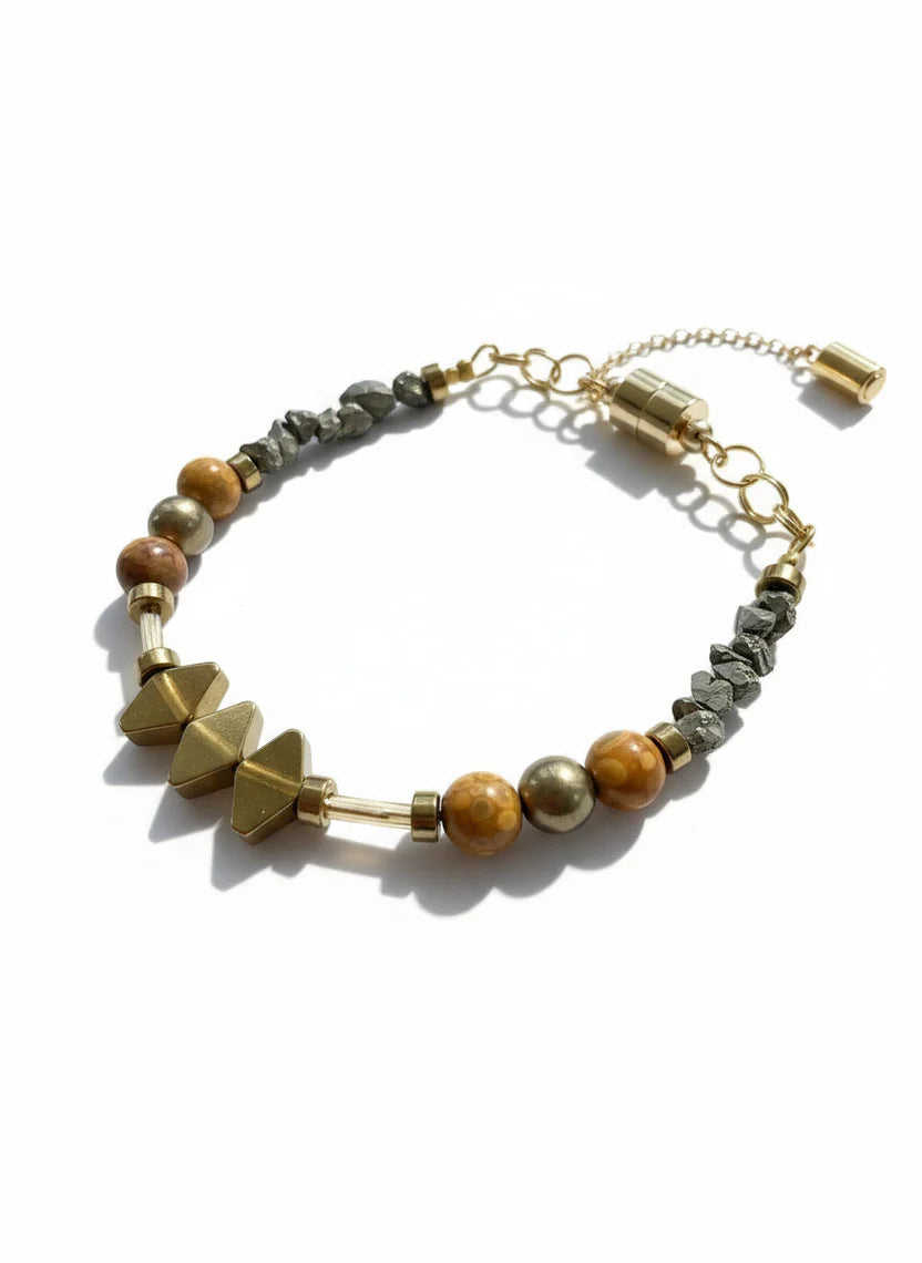 Bracelet - Red Jasper, Maifan & Nugget