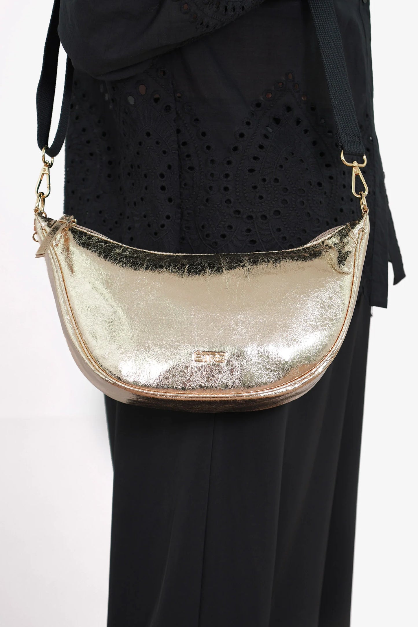 Bellamy Half Moon Crossbody Bag - Gold