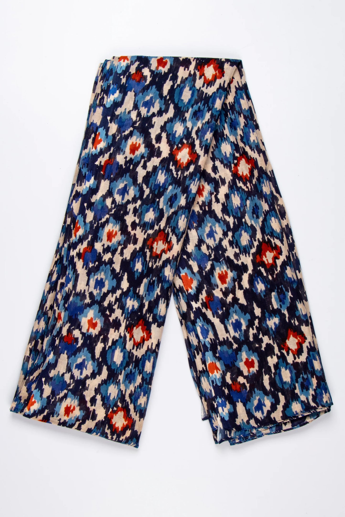 Belle Lightweight Scarf - Denim Blue, Abstract Spot