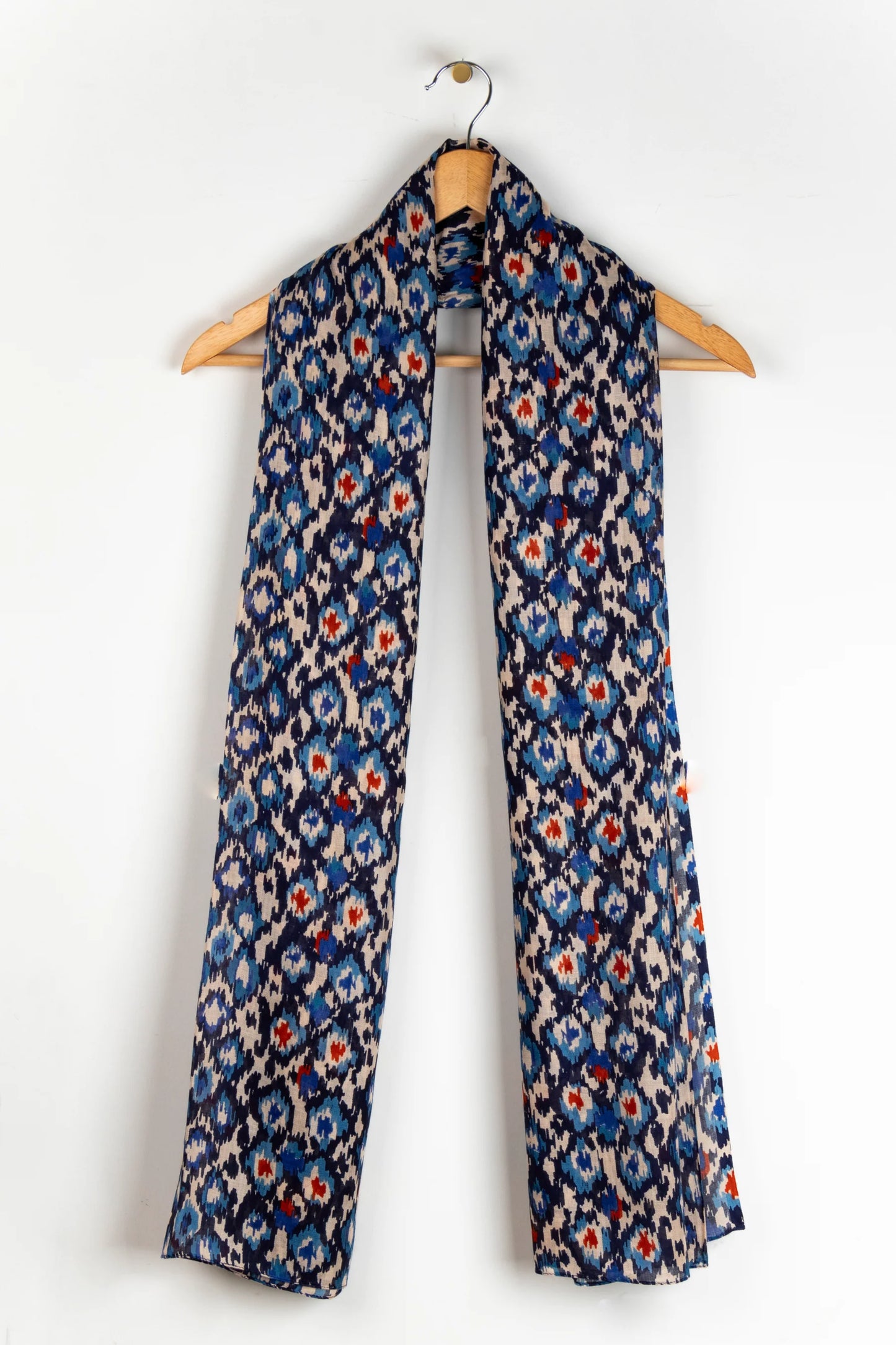 Belle Lightweight Scarf - Denim Blue, Abstract Spot