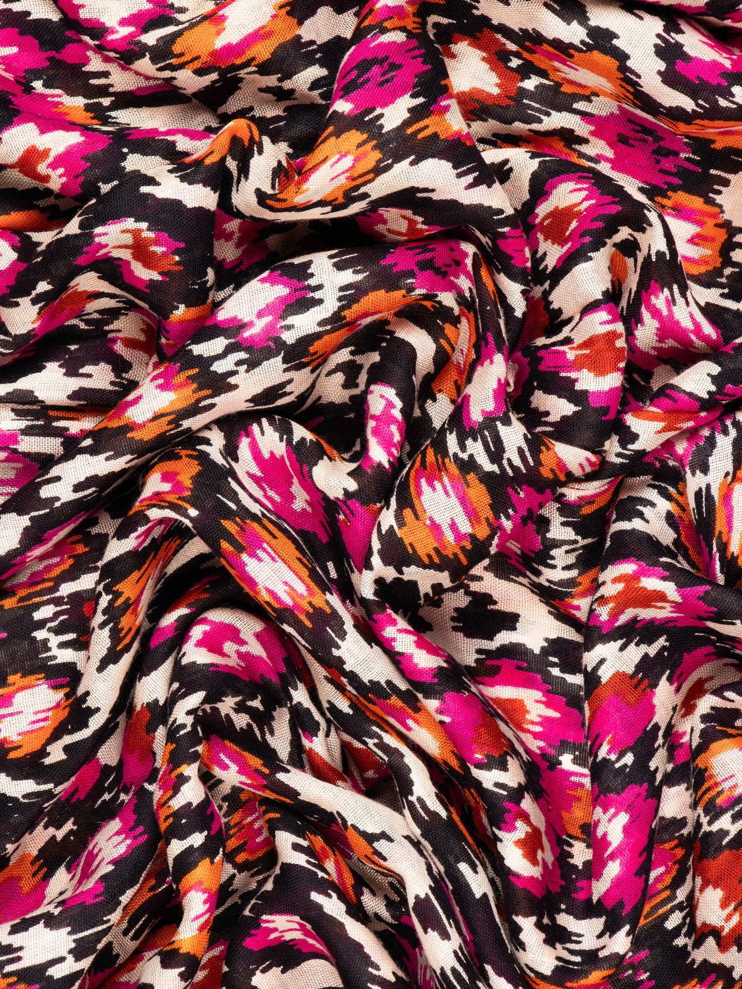 Belle Lightweight Scarf - Fuchsia/Orange, Abstract Spot