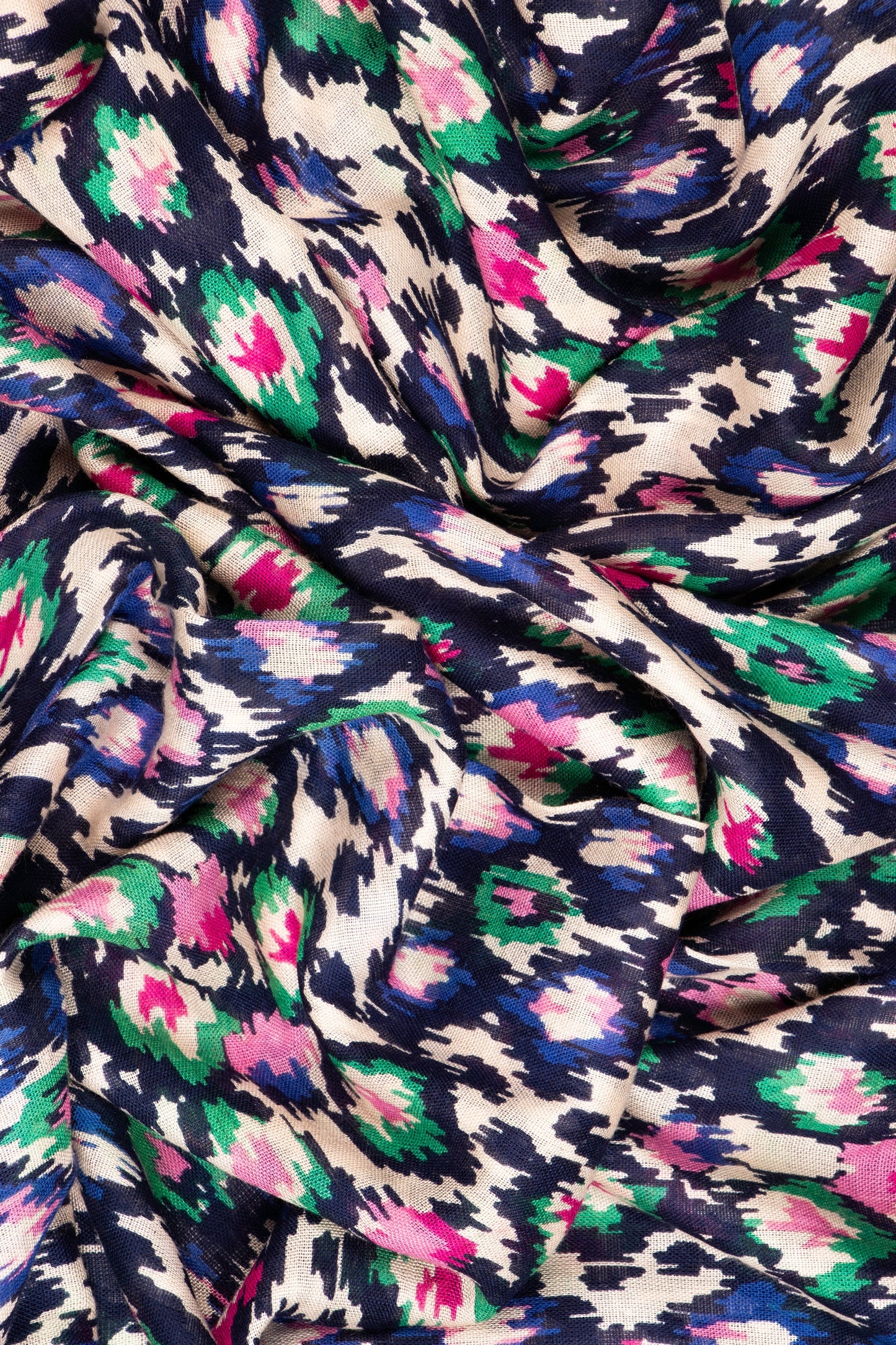Belle Lightweight Scarf - Navy Blue, Abstract Spot